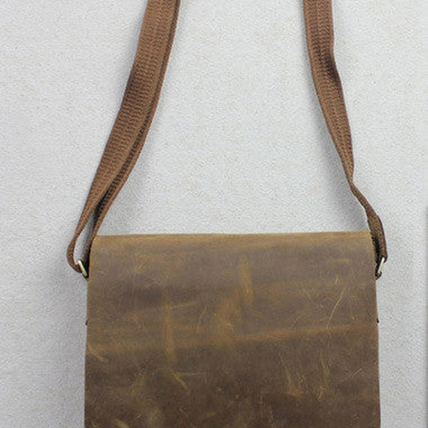 Handmade leather men Briefcase messenger Brown Black shoulder bag vintage bag for him