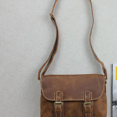 Handmade leather men Briefcase messenger Brown  shoulder bag vintage bag for him