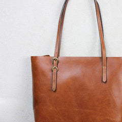 Handmade black leather tote bag vintage shoulder bag shopper bag women