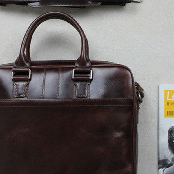 Vintage leather men Briefcase coffee shoulder laptop Briefcase vintage Briefcase