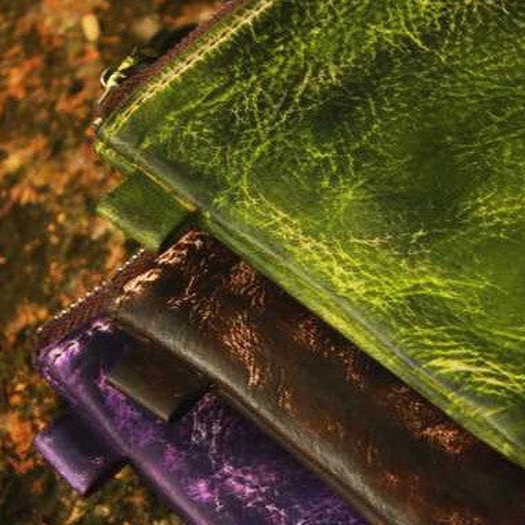 Handcraft vintage distress custom leather hand dyed purse clutch for women/men