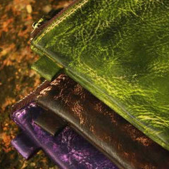 Handcraft vintage distress custom leather hand dyed purse clutch for women/men