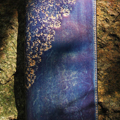 Handcraft vintage distress floral leather hand dyed long wallet for women girl lady