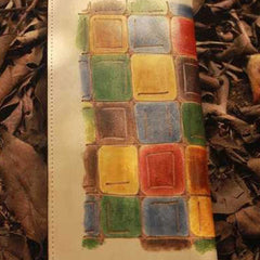 Handcraft vintage distress mosaic leather hand dyed long wallet for women/men
