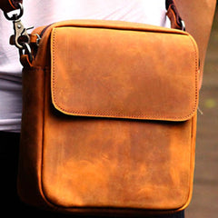 Genuine Leather Mens Cool Messenger Bag iPad Bag Chest Bag Bike Bag Cycling Evelope Cluth Bag For Men