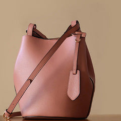 Handmade Genuine Leather Bucket Bag Purse Crossbody Bag Shoulder Bag Purse For Women