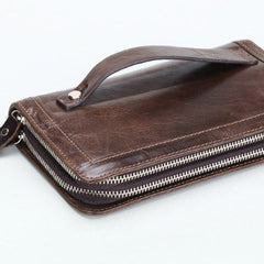 Leather Wristlet Wallet long wallet leather clutch wallet for men