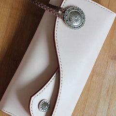 Handmade custom vintage purses leather wallets long phones wallets blue women