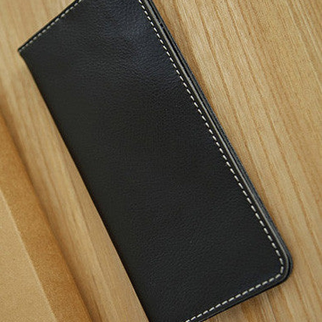Handmade vintage leather clutch bag long wallet multi ID card holders slots for men