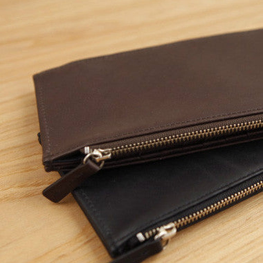Handmade vintage leather long Wallet clutch zipper Wallet long wallet for men