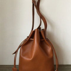 Genuine Leather Bucket Bag Shoulder Bag For Women Leather Crossbody Bag