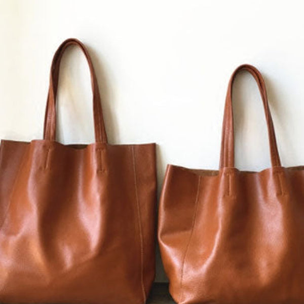 Handmade Vintage Leather Oversize Tote Bag Shoulder Bag Handbag For Women
