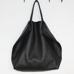 Genuine Leather Bag Handmade Black Tote Bag Shoulder Bag Handbag For Women