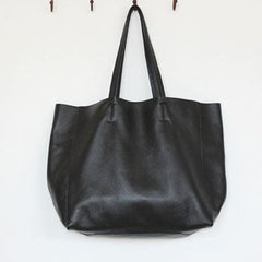 Handmade Vintage Leather Oversize Tote Bag Shoulder Bag Handbag For Women