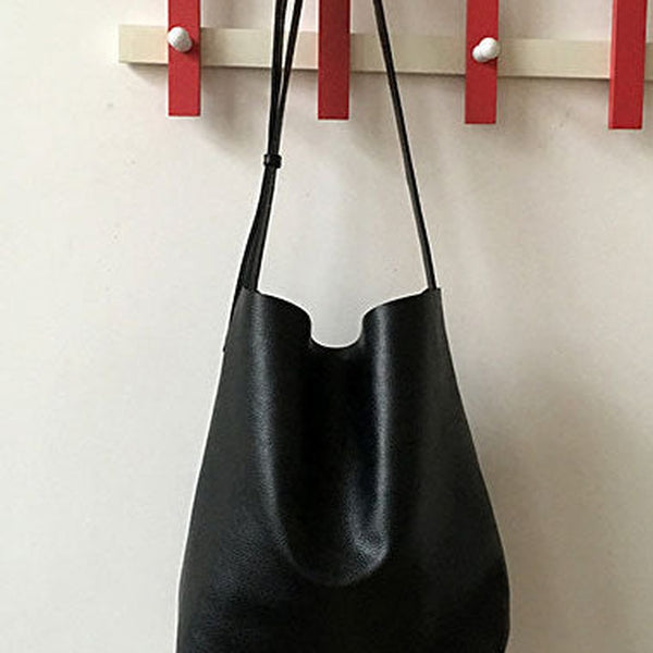 Black Stylish Cute Leather Tote Bag Shoulder Bag Crossbody Tote For Women