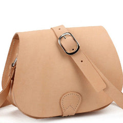 Handmade vintage rustic leather crossbody Shoulder saddle Bag for girl women lady