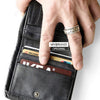 Genuine Leather Billfold Wallet for Men – Black Full-Grain with Zip Coin Pocket