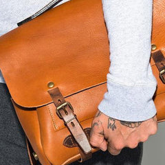 Handmade leather men messenger Bag Cool shoulder laptop Vintage Bags