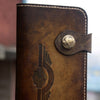 Handmade biker wallet leather vintage tan motorcycle leather long wallet for men