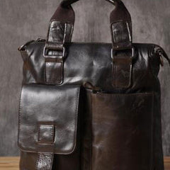 Handmade leather men Briefcase messenger vintage shoulder laptop bag vintage bag