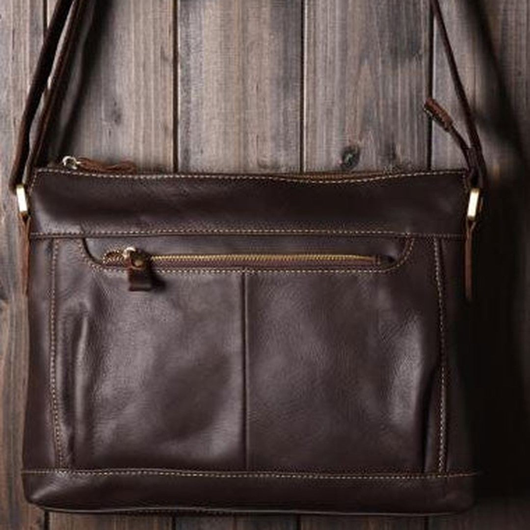 Handmade leather men Briefcase messenger vintage shoulder laptop bag vintage bag