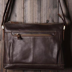 Handmade leather men Briefcase messenger vintage shoulder laptop bag vintage bag