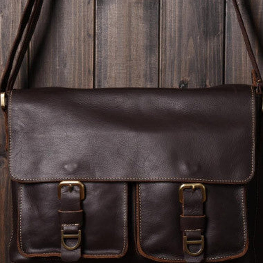 Cool leather mens messenger Bag Vintage shoulder bags vintage laptop bag