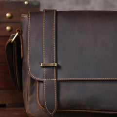 Handmade leather men Briefcase messenger vintage shoulder laptop bag vintage bag