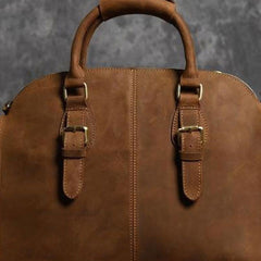 Handmade Cool leather mens Shoulder Briefcases vintage laptop Briefcase Business Briefcase