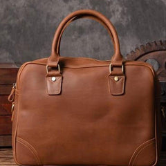 Handmade leather men Briefcase messenger vintage shoulder laptop bag vintage bag