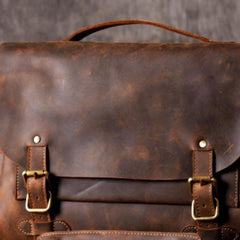 Handmade leather men Briefcase messenger vintage shoulder laptop bag vintage bag