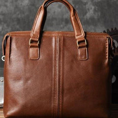 Vintage leather mens Briefcase vintage work bag business bag laptop bag for men