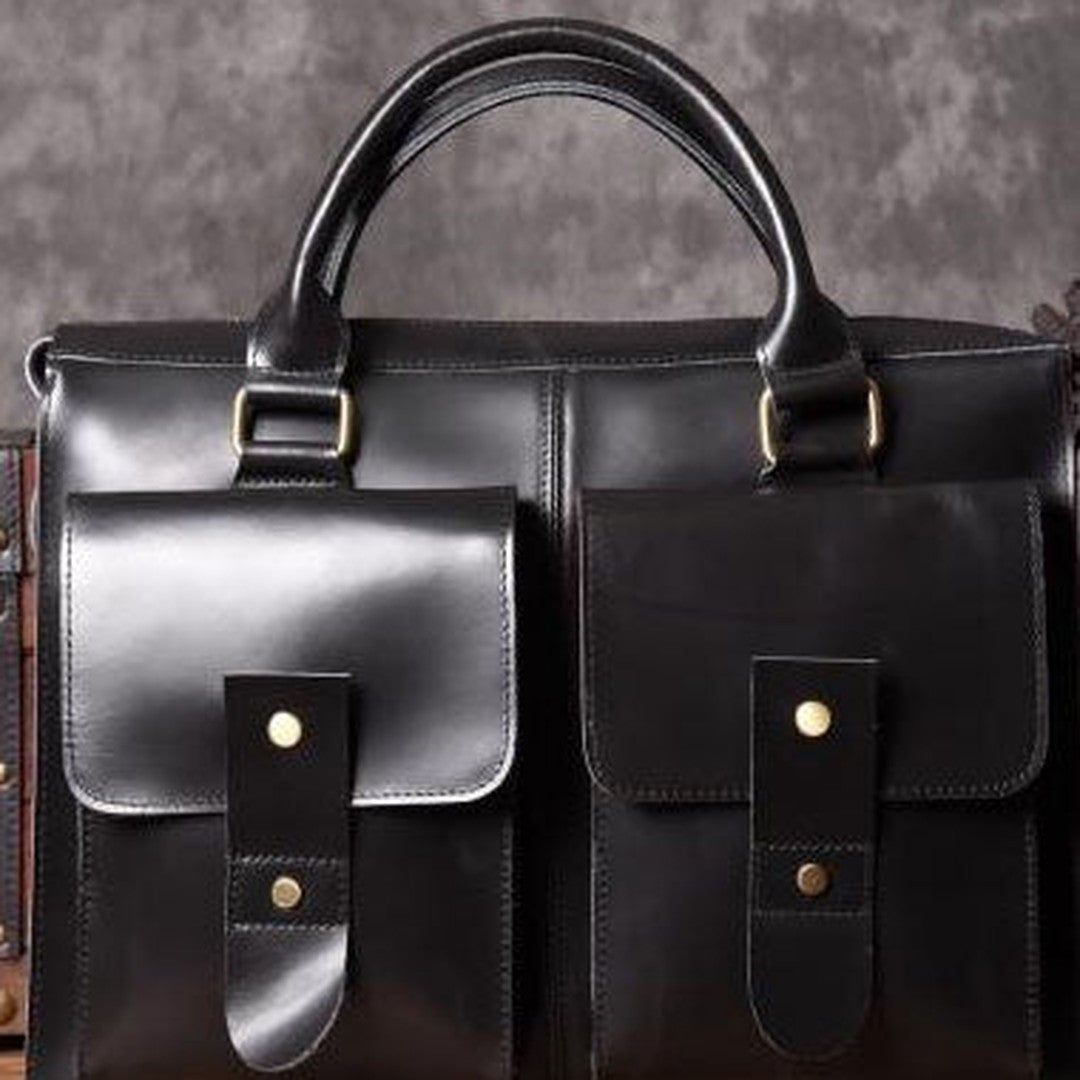 Handmade leather men Briefcase messenger vintage shoulder laptop bag vintage bag
