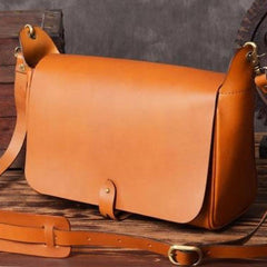Handmade leather men Briefcase messenger vintage shoulder laptop bag vintage bag