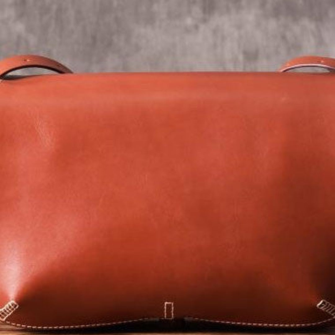 Handmade leather men Briefcase messenger vintage shoulder laptop bag vintage bag