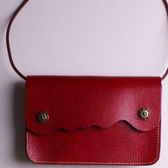 Handmade Leather small purse bag shoulder bag red dark green for women leather crossbody bag