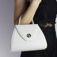 Genuine Leather handbag black white bag for women leather shopper bag