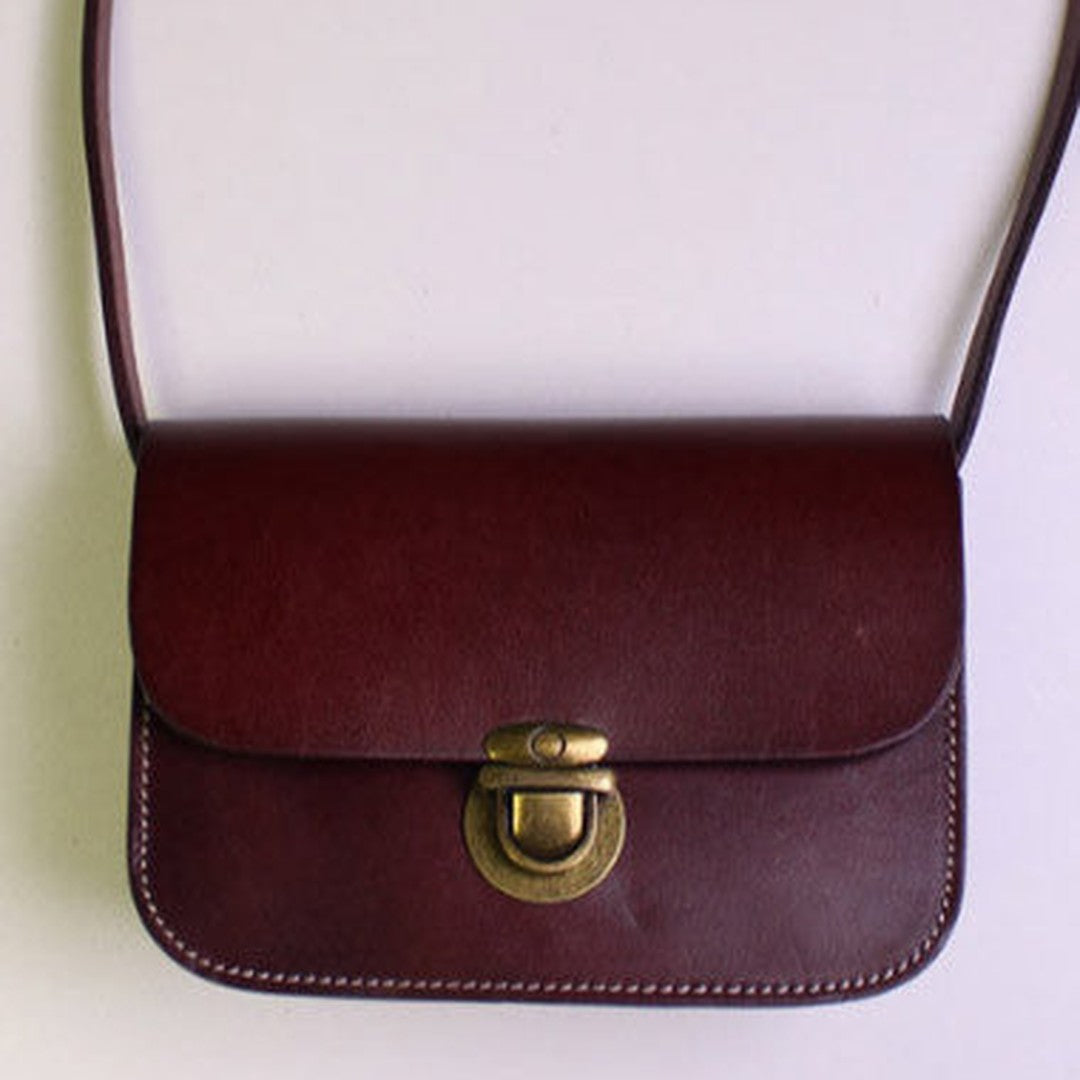 Handmade Leather shoulder bag black vintage for women leather crossbody bag