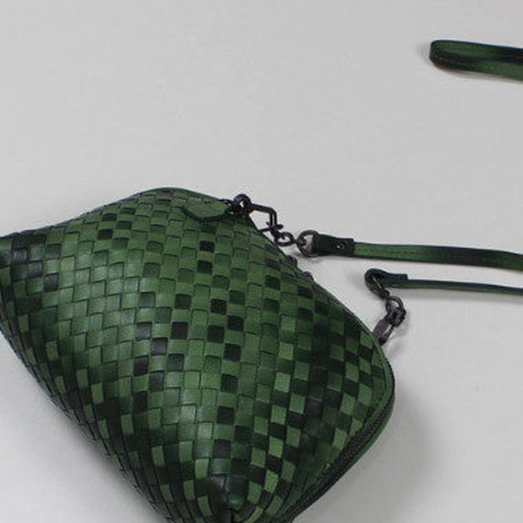 Handmade sheepskin Leather braided bag shoulder bag for women leather crossbody bag