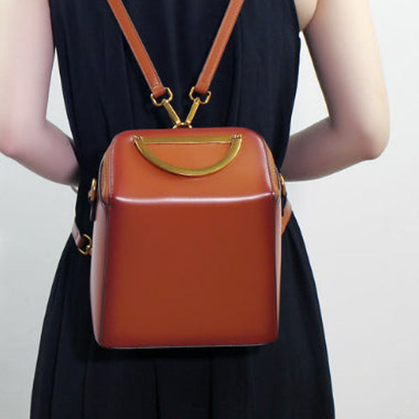 Genuine Leather backpack bag shoulder bag black brown for women leather crossbody bag