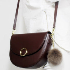 Genuine Leather Saddle Purse Bag Shoulder Bag for Women Leather Crossbody Bag
