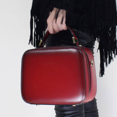Genuine Leather cube handbag shoulder bag for women leather crossbody bag