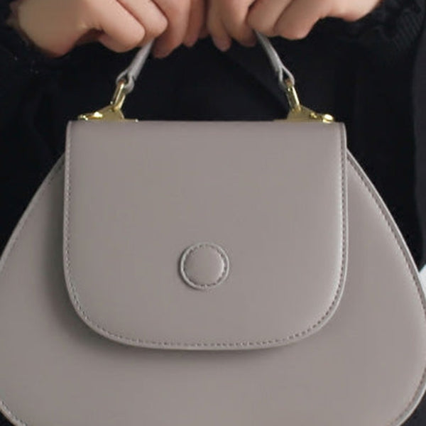Gray Leather Handbag Purse Shoulder Bag for Women Leather Crossbody Bag