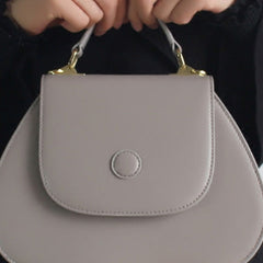 Gray Leather Handbag Purse Shoulder Bag for Women Leather Crossbody Bag