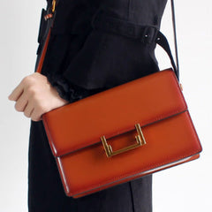 Genuine Leather Saddle Purse Bag Shoulder Bag for Women Leather Crossbody Bag