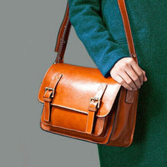 Handmade Leather satchel bag shoulder bag black brown for women leather crossbody bag
