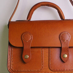 Handmade Leather satchel bag shoulder bag brown black for women leather crossbody bag