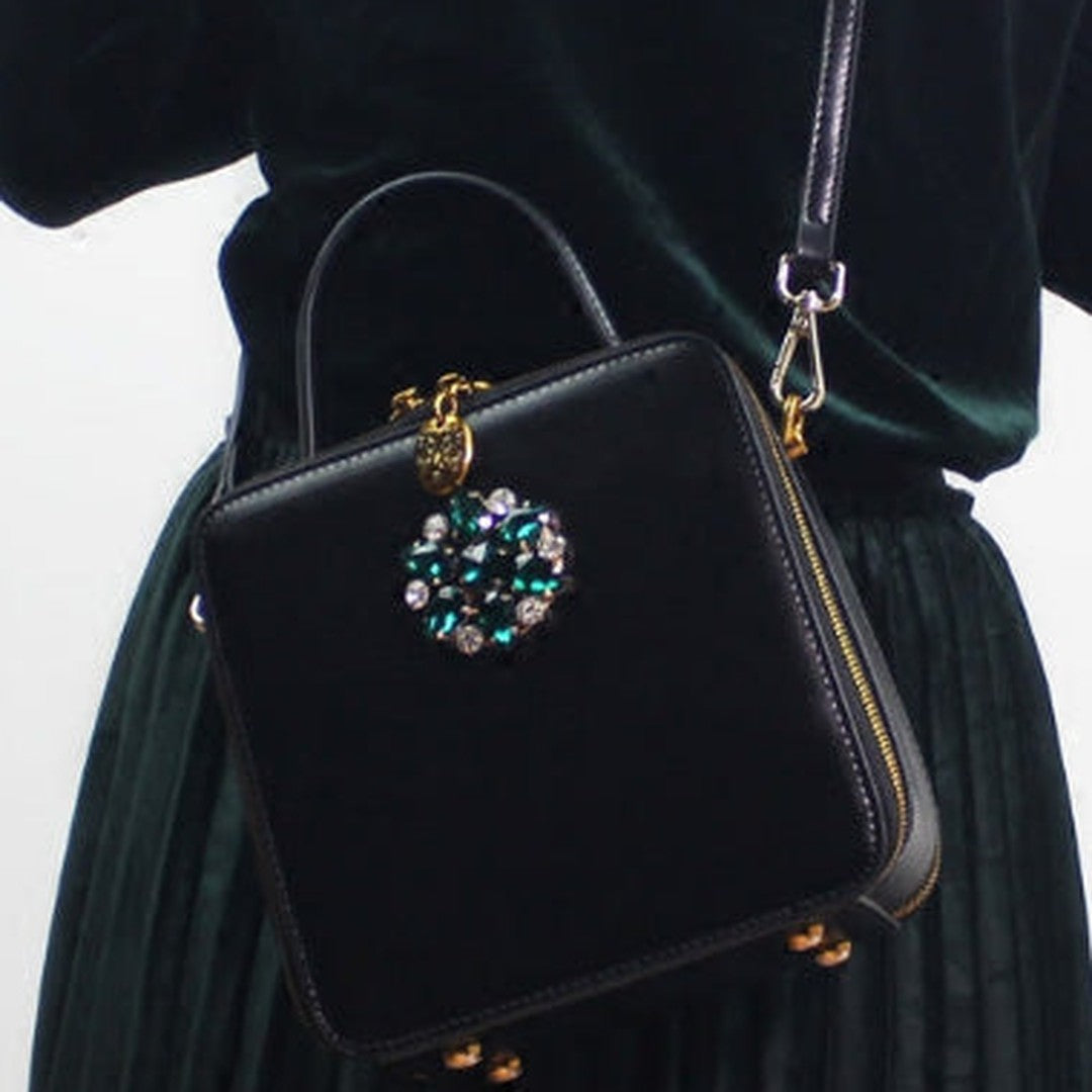 Genuine Leather Square Bag Handbag Purse Shoulder Bag for Women Leather Crossbody Bag