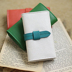 Handmade sweet cute pretty leather small keys wallet pouch purse for women/lady girl