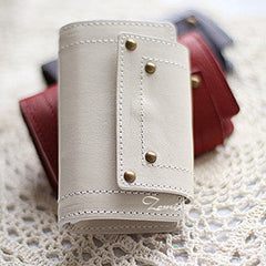 Handmade vintage sweet pretty leather small keys wallet pouch purse for women/lady girl